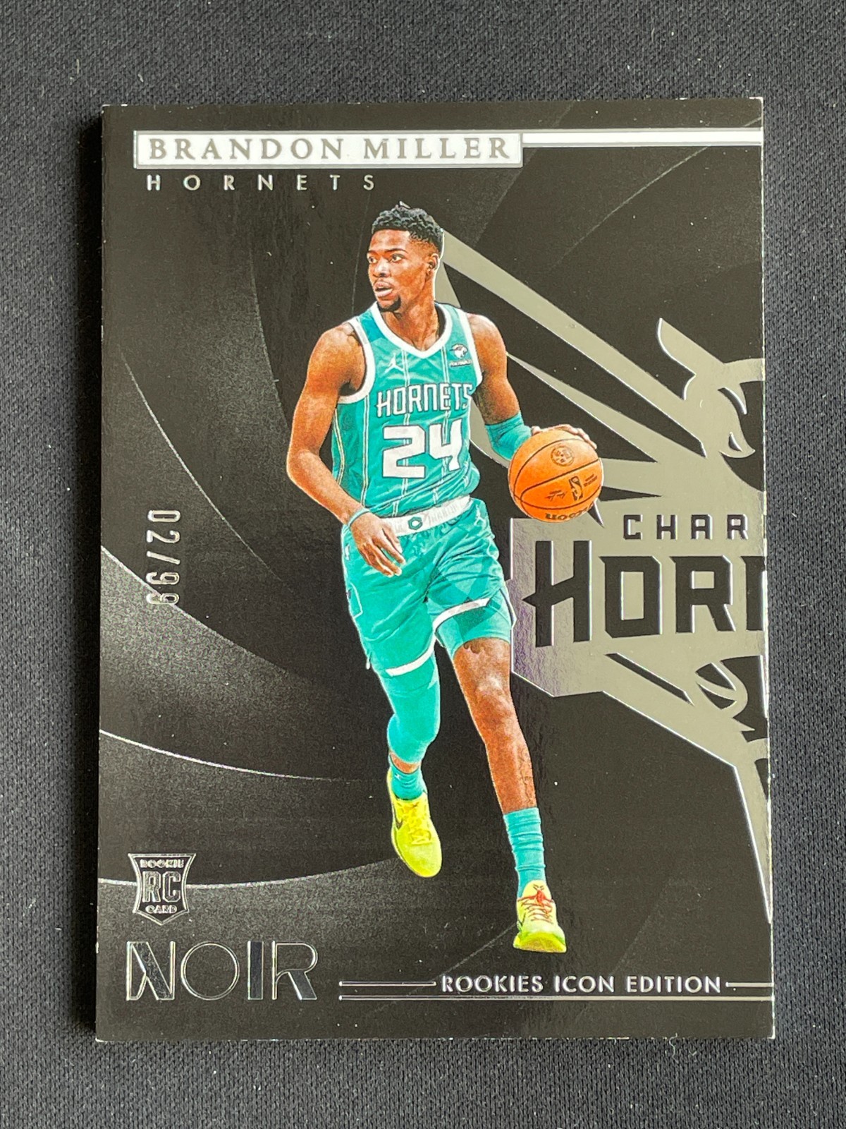 Brandon Miller 2023-24 Panini Noir RC Rookie Icon Edition 02/99 #173