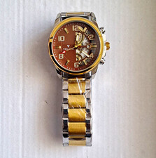 VELARO Men’s Quartz Wristwatch Brown/Gold Dial Date Two-Tone Steel Bracelet