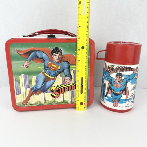 Vintage SUPERMAN LUNCHBOX W/ THERMOS 1978 Aladdin Industries DC Comics Lunch Box - Picture 2 of 19