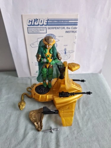 G.I. Joe 1986 Serpentor Cobra Emperor Complete with Air Chariot Lot Vintage