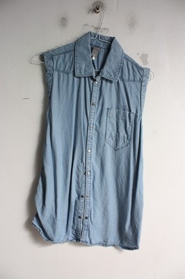 G Star Sleeveless Denim Shirt - Blue - Size Small S (G54)