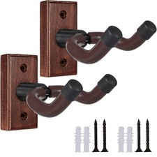 Guitar Wall Mount 2 Pack Wood Guitar Hanger for Safe Storage and Display Stur...