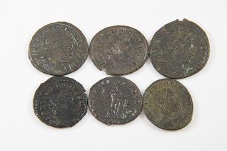 O43V22 6x uralte Bronze Münze