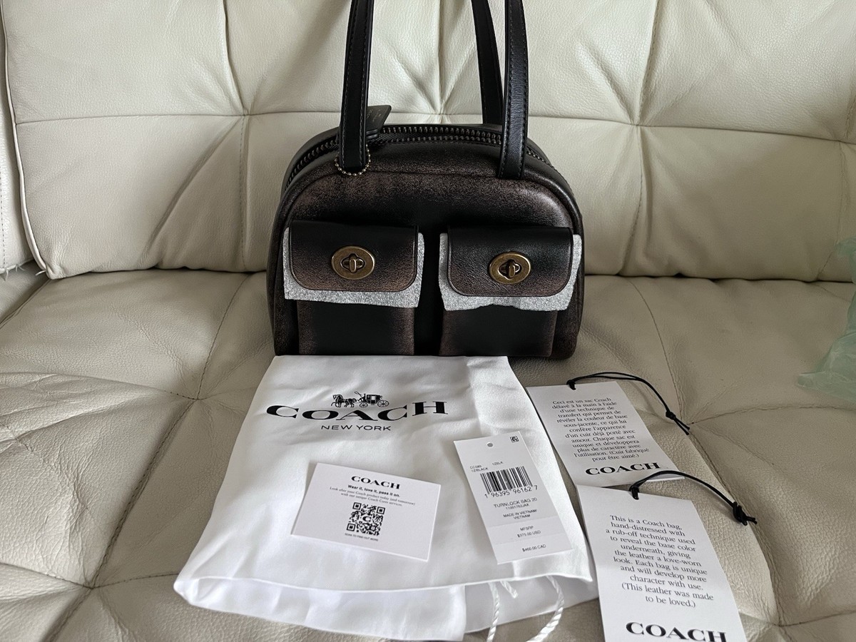 Coach Twin Turnlock 20 Bag In Loved Leather | eBay