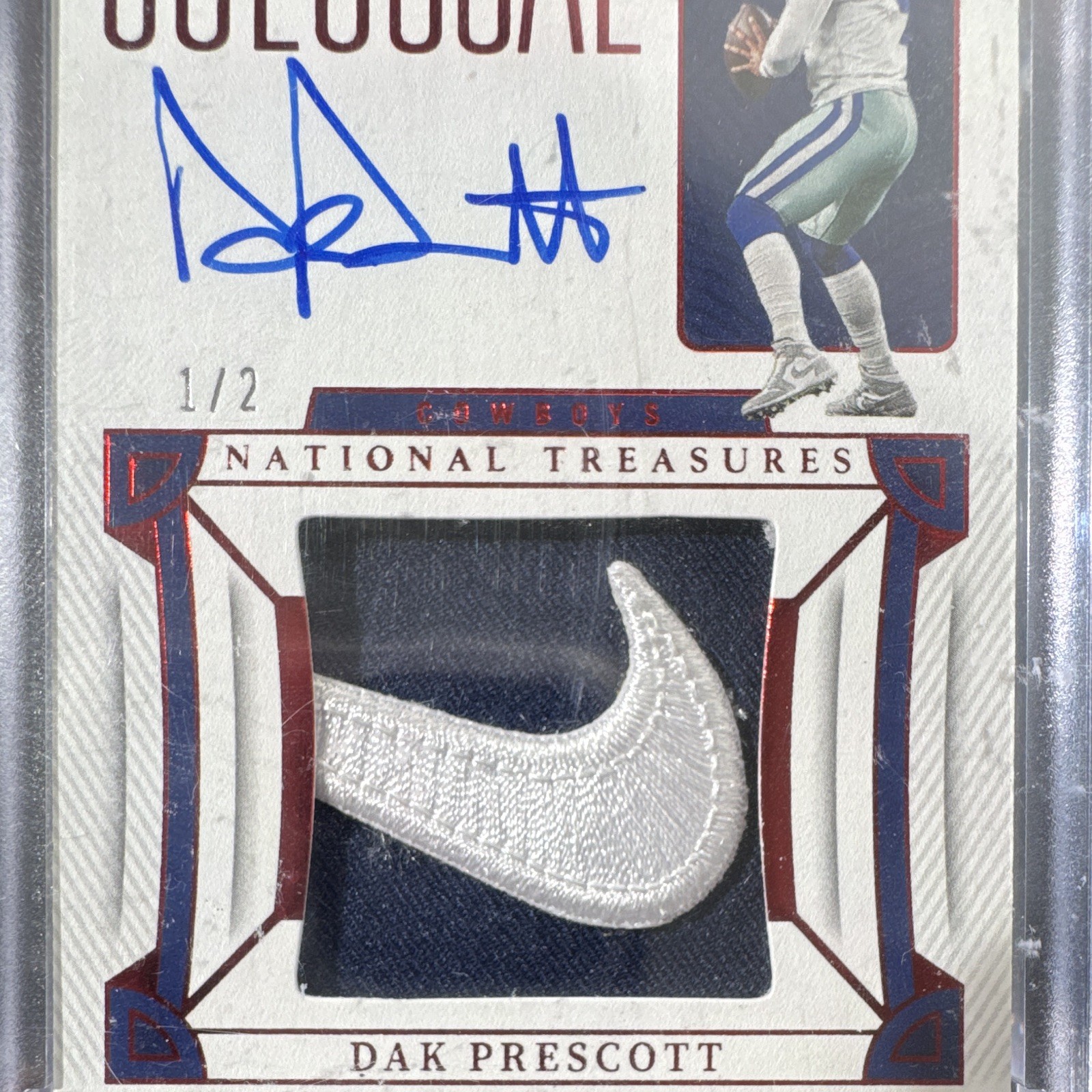 2022 NATIONAL TREASURES COLOSSAL PATCH PRIME NIKE AUTO DAK PRESCOTT #1/2 COWBOYS view 6