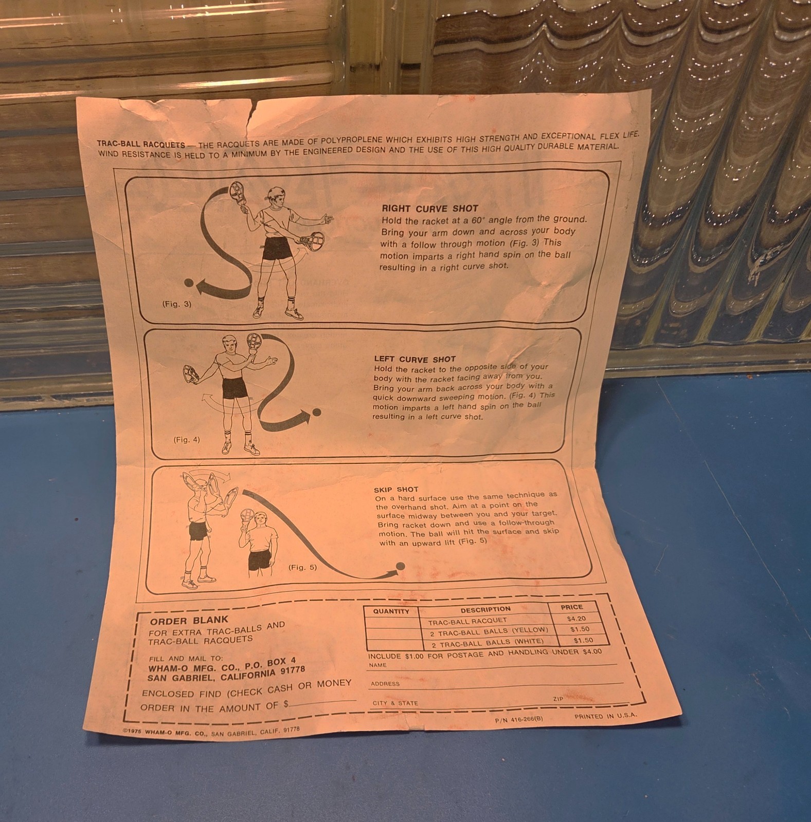 Vintage Wham-o Trac-Ball Game With 2 Racquets 4 Balls Instructions Original Box
