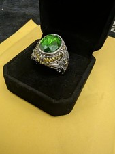Turkish Retro Emerald Men Ring Jewelry for Men