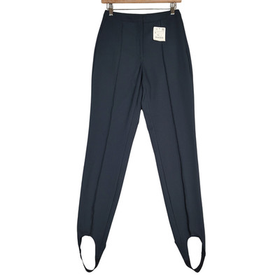Zara Basic Collection Stirrup Leggings Womens Small Black Pintuck Skinny Leg NWT