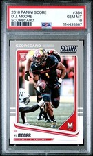 2018 Panini Score Rookies Scorecard Grey #384 D.J. Moore RC SP Pop2 GEM PSA 10