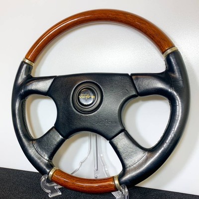 VERONA VICTOR/VICTORIA Steering Wheel Wood Black Leather 360mm JDM