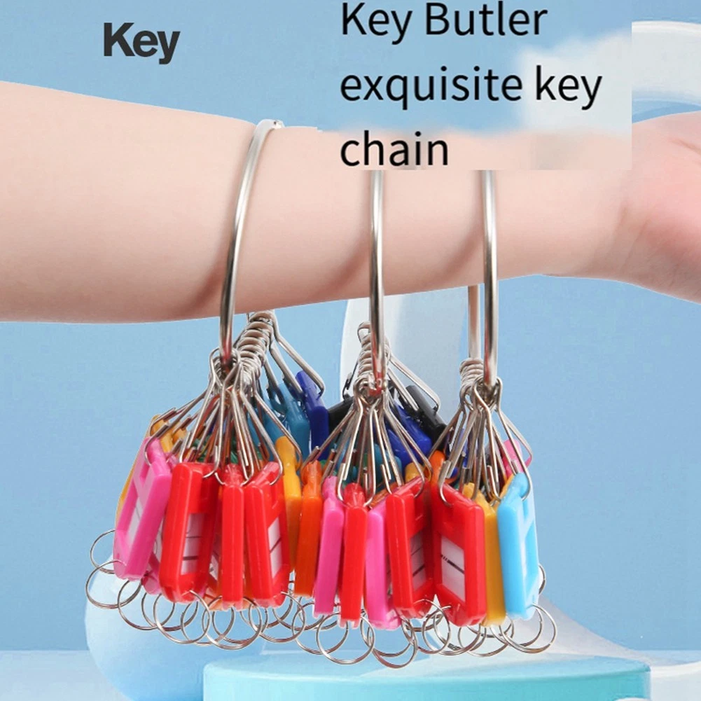Portable Metal Key Organizer with 30 Spring Hooks & Key Tags with and3719