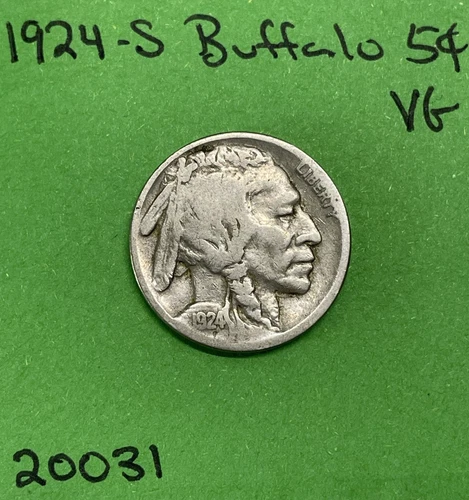1924 S Buffalo 🦬 Indian Head Nickel Vg Very Good See Pictures