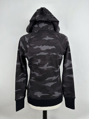 NWT Athleta Triumph Hoodie Sweatshirt MEDIUM Black Camo Full Zip Jacket Pockets - Picture 11 of 17