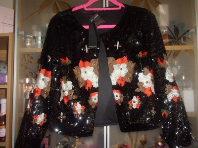 Drole De Copine. NEW, Tags. Gorgeous Sequined Jacket/Faux Leather Back. L/UK 12