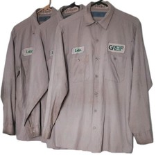 Lot Of 3, Long Sleeve Gray, Medium Uniform Work Shirts Button Up Cintas