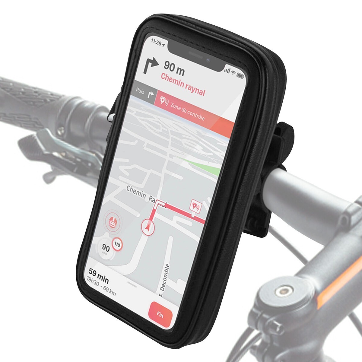 Support smartphone trottinette et vélo anti-pluie pour GPS urbain