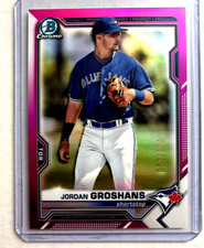 Fuchsia Refractor #/199- 2021 Bowman Chrome #BCP-246- Jordan Groshans Sp Rc