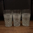 Vtg Anchor Hocking Wexford Pattern Clear Ice Tea Tumblers Glasses 6.25" Set Of 3