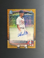 2025 Bowman Chrome Haritzon Castillo 1st Bowman Prospect Gold Shimmer Auto /50
