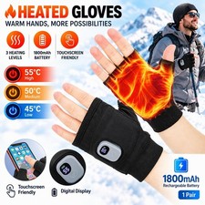 Heated Gloves Electric USB Rechargeable Hand Warm Windproof Thermal Winter