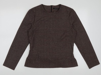 zaar Damen lila Rundhals Karo Polyester Pullover Pulli Größe L