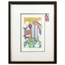 Charles Fazzino- 3D Construction Silkscreen Serigraph "United we Stand"