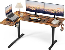 59 Inch L Shaped Standing Desk Adjustable L-shaped 59 Inches, Rustic Brown