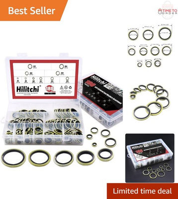 #ad #ad 180 Pcs Metal Bonded Seal Washers Assortment Set Oil Seal Hydraulic Fasteners $28.97