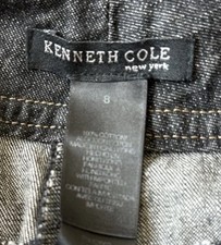 Kenneth Cole New York Women  s Mid Rise Straight Gray Dark Wash Jeans Sz 8