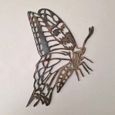 Vintage Rusty Metal Art Butterfly Wall Hanging or Garden Decor Lrg Heavy 12"x8"