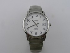 Vintage Timex Indiglo Watch Mens w/ Date Glo Works White Dial