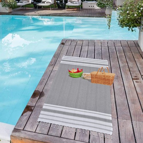 GLAMBURG Peshtemal Turkish Towel 100% Cotton Beach Towels Oversized 36x71 Set of - 第 5/9 張圖片