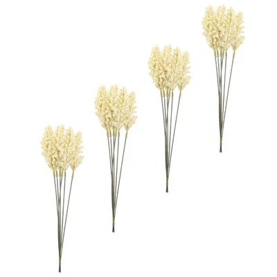 Artificial Beige Wheat Ear 24Pcs Reusable Simulation Floral Arrangement Props - Imagen 1 de 4
