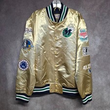 NWT Prototype Mitchell & Ness Dallas Mavs Dirk Nowitzki Retirement Gold Jacket L
