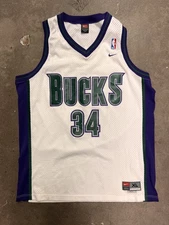 Milwaukee Bucks Nike Authentic Swingman Ray Allen Jersey Mens XL EUC White NBA