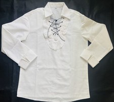Raffles Lace Up Pirate Or Renaissance - Style Shirt White Color Size S