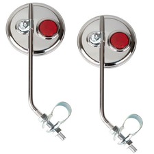 Pro Chrome Round Rear View Bicycle Mirror Reflector Beach Mtb Cruiser Lowrider