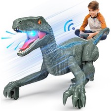 J Rootage Remote Control Dinosaur, Realistic Dinosaur Toys for Small, Green 