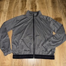 Under Armour Heatgear Loose Fit Gray Full Zip Athletic Jacket Womens Small Track