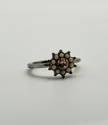 Daisy Flower Ring Pink Stone Centre Silver Tone Cute Floral Size 60