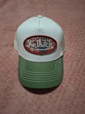 Hat Von Dutch Floran Trucker WHT/ GRN ,UNISEX VINTAGE