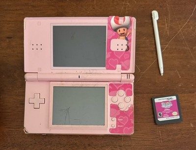 Nintendo DS Lite Pink! Turns On W/ Charger, Case, Game- Read Description.