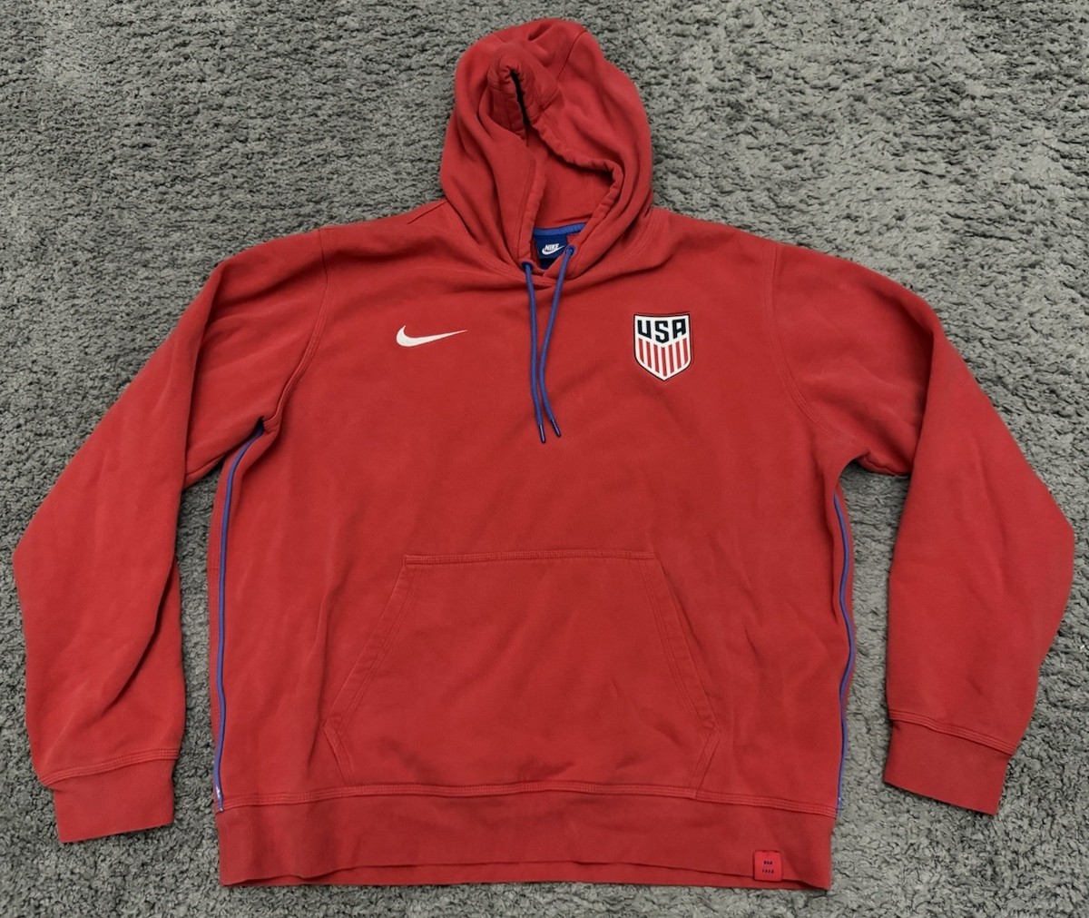Nike Team USA Olympic Hoodie Mens XL Warm-Up Pullover Red Soccer