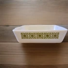 Vintage Pyrex 1 1/2 QT Casserole Dish Green Flower Square Dish O503 No Lid