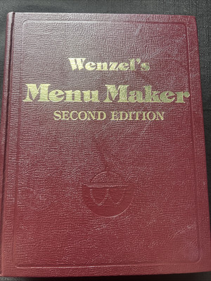 Wenzel's Menu Maker Second Edition 1979 CBI Publishing