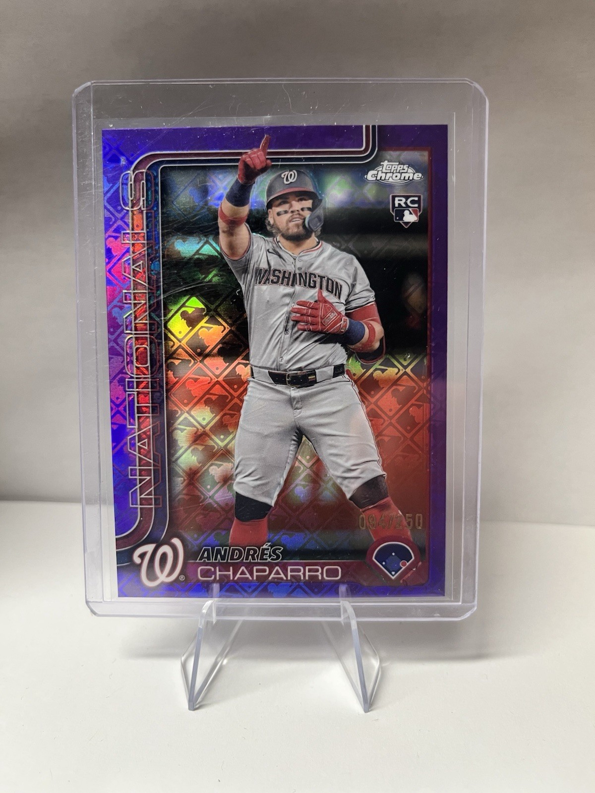 2025 Topps Chrome Logofractor - Andres Chaparro #187 Purple Refractor /250 (RC)
