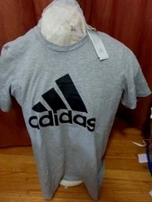 Adidas Amplifier T-Shirt Mens XL Grey/Black TreFoil Adidas Graphic Tee New 