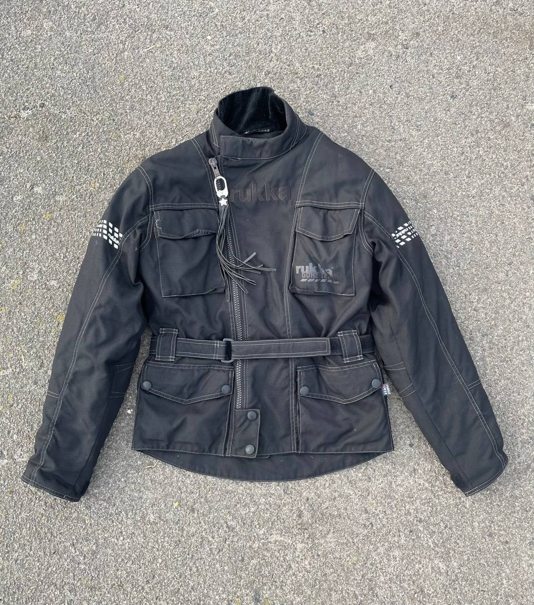RUKKA Mens Motorcycle Jacket Guard Gore-Tex Cordura Black Size 48