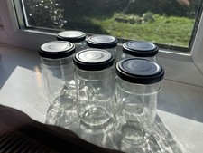 6 x small glass jars 10.5 cm tall x 5.5 cm Wide