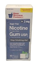 Nicotine  Polacrilex Gum MINT   USP 2 mg   Sugar Free; 40 PIECES   EXP : 07/2027
